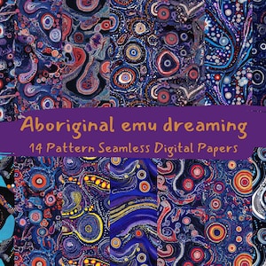Aboriginal Emu Dreaming Pattern Seamless Digital Papers - Printable ...
