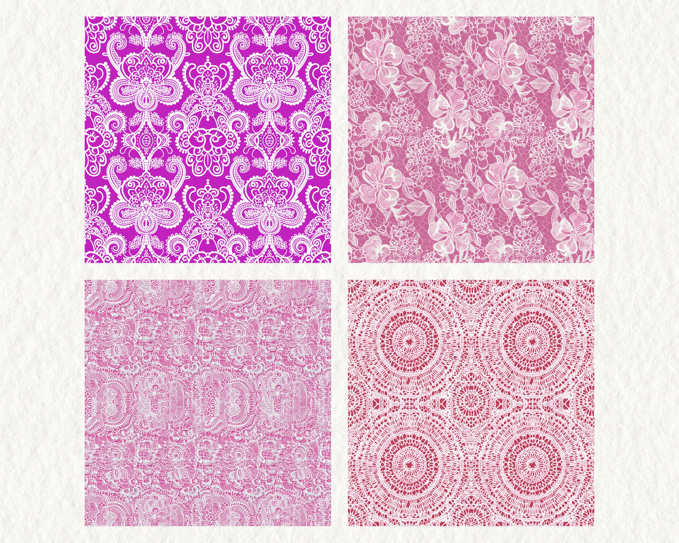 Pink Lace Pattern Seamless Digital Papers - Printable Scrapbook Paper ...