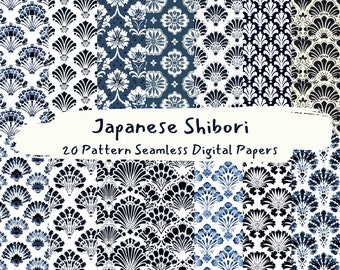 Japanese Shibori Pattern Seamless Digital Papers - printable scrapbook paper png instant download commercial use 300dpi