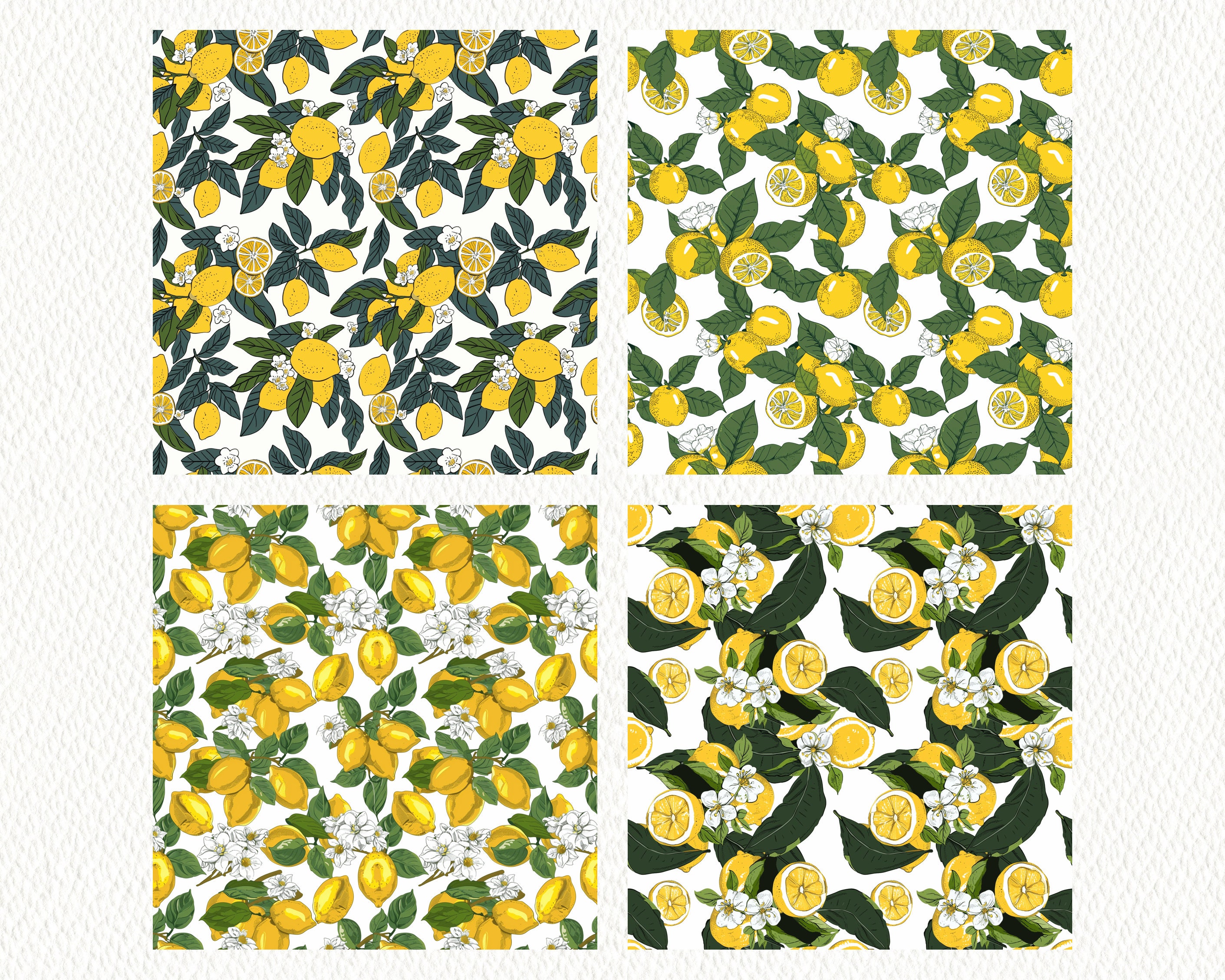 Lemons Seamless Pattern Seamless Digital Papers Printable Scrapbook ...