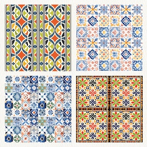 Portuguese Azulejos Pattern Seamless Digital Papers - printable scrapbook paper instant download for commercial use, 300dpi image 4