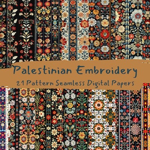 Palestinian Embroidery Pattern Seamless Digital Papers - printable scrapbook paper png instant download commercial use 300dpi