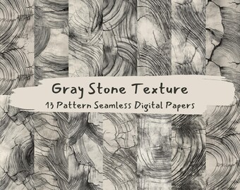 Gray Stone Texture Pattern Seamless Digital Papers - printable scrapbook paper png instant download commercial use 300dpi