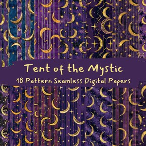 Tent of the Mystic Pattern Seamless Digital Papers - printable scrapbook paper instant download, commercial use, 300dpi
