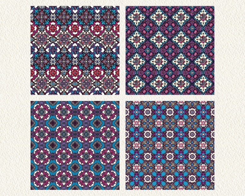 Gothic Patchwork Pattern Seamless Digital Papers - printable scrapbook paper instant download, commercial use, 300dpi image 5