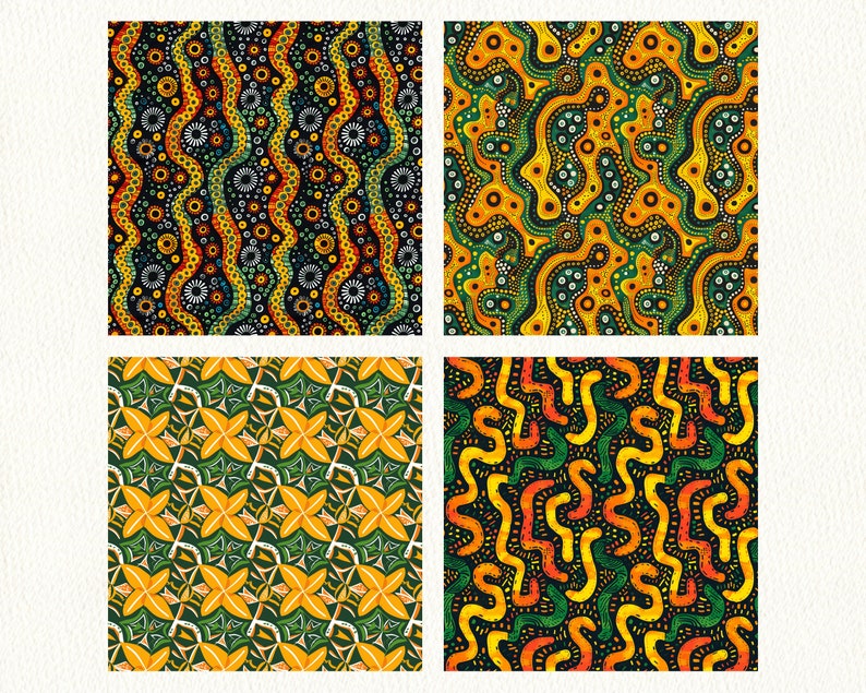 Kitenge Pattern Seamless Digital Papers - Printable Scrapbook Paper ...