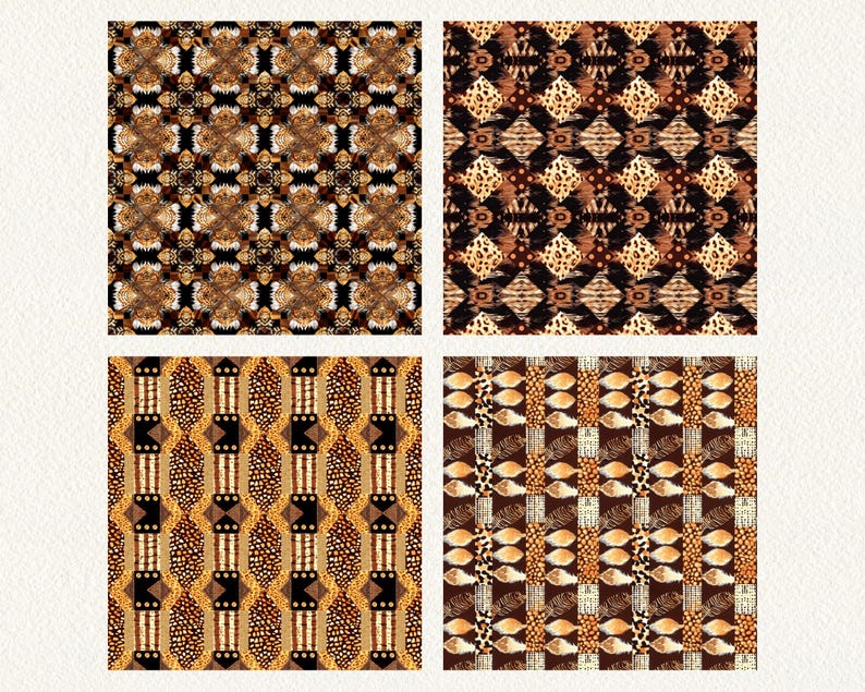 African Magazine Pattern African Ethnic Geometric Pattern Seamless Digital Papers - Printable ...