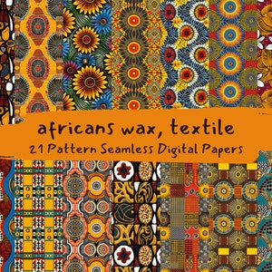 Afrikaner Wachs, Textilmuster Nahtlose Digital Papiere - printable Scrapbook Papier zum sofortigen Download, kommerzielle Nutzung, 300dpi