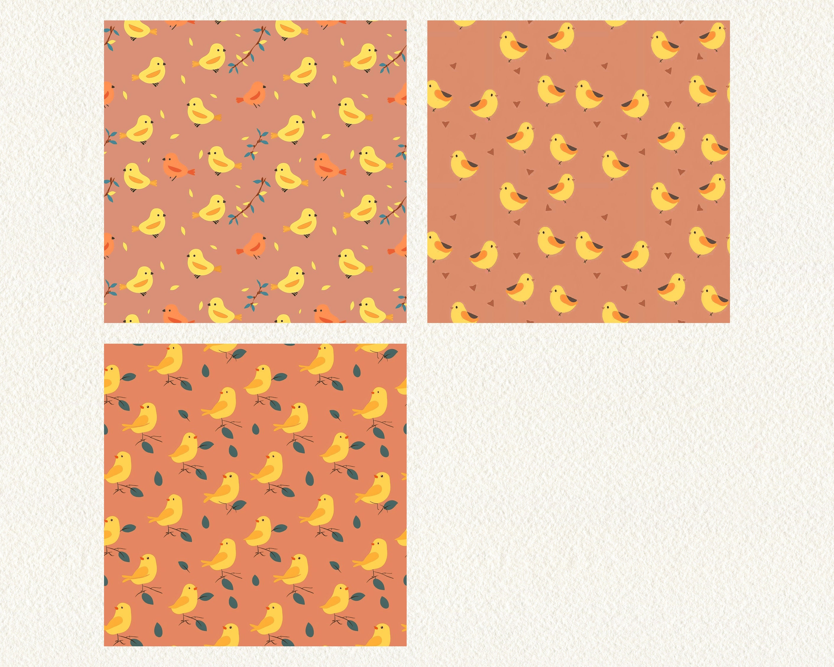 Cute Little Bird Pattern Seamless Digital Papers - Printable Scrapbook ...