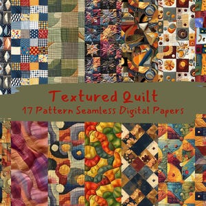 Textured Quilt Pattern Seamless Digital Papers - printable scrapbook paper png instant download commercial use 300dpi