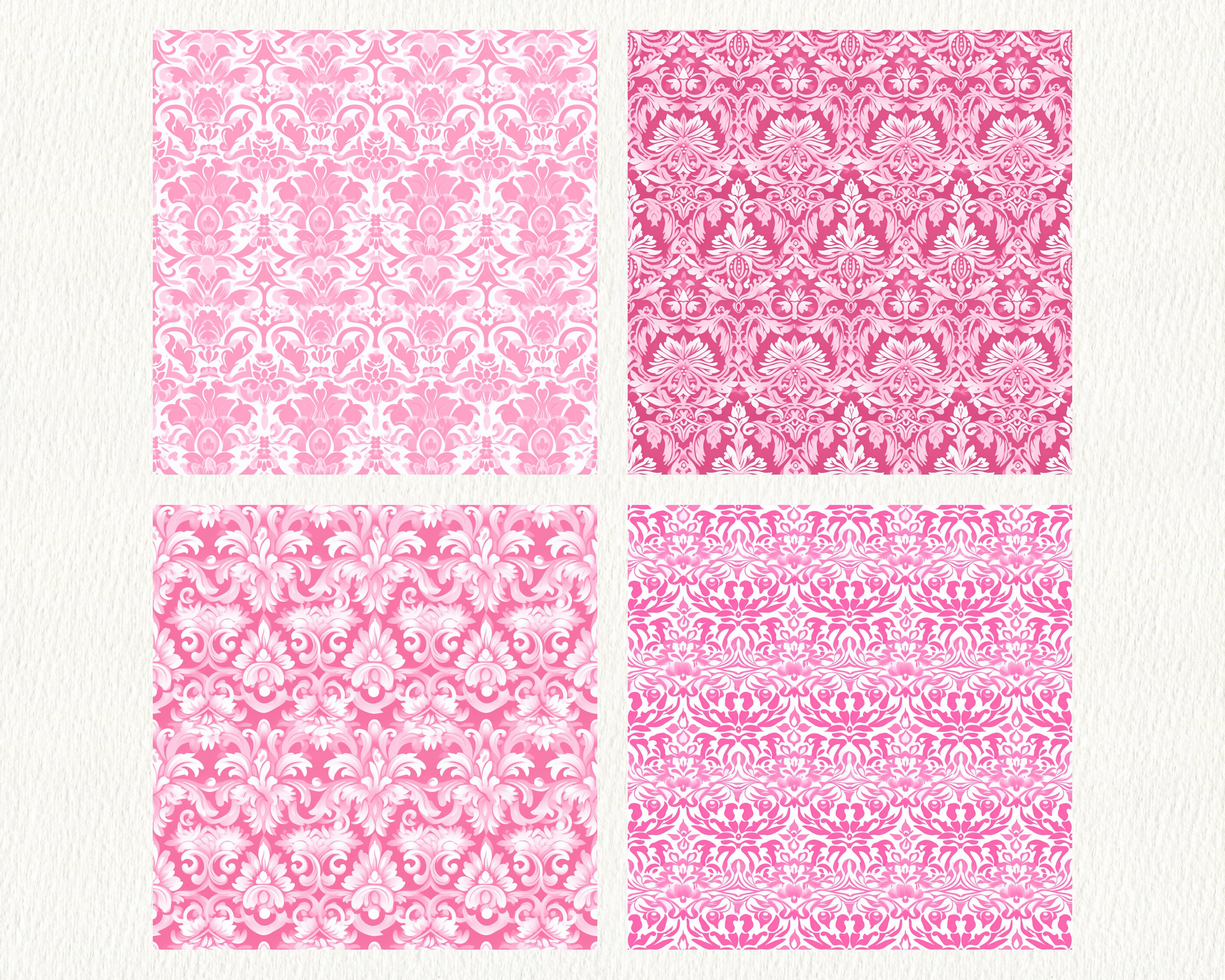 Pink Damask Pattern Seamless Digital Papers - Tile Patterns Printable ...