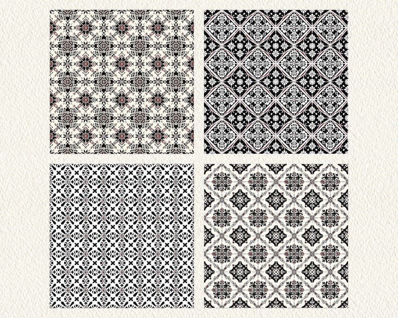 Eastern European Lattice Pattern Seamless Digital Papers - Printable ...