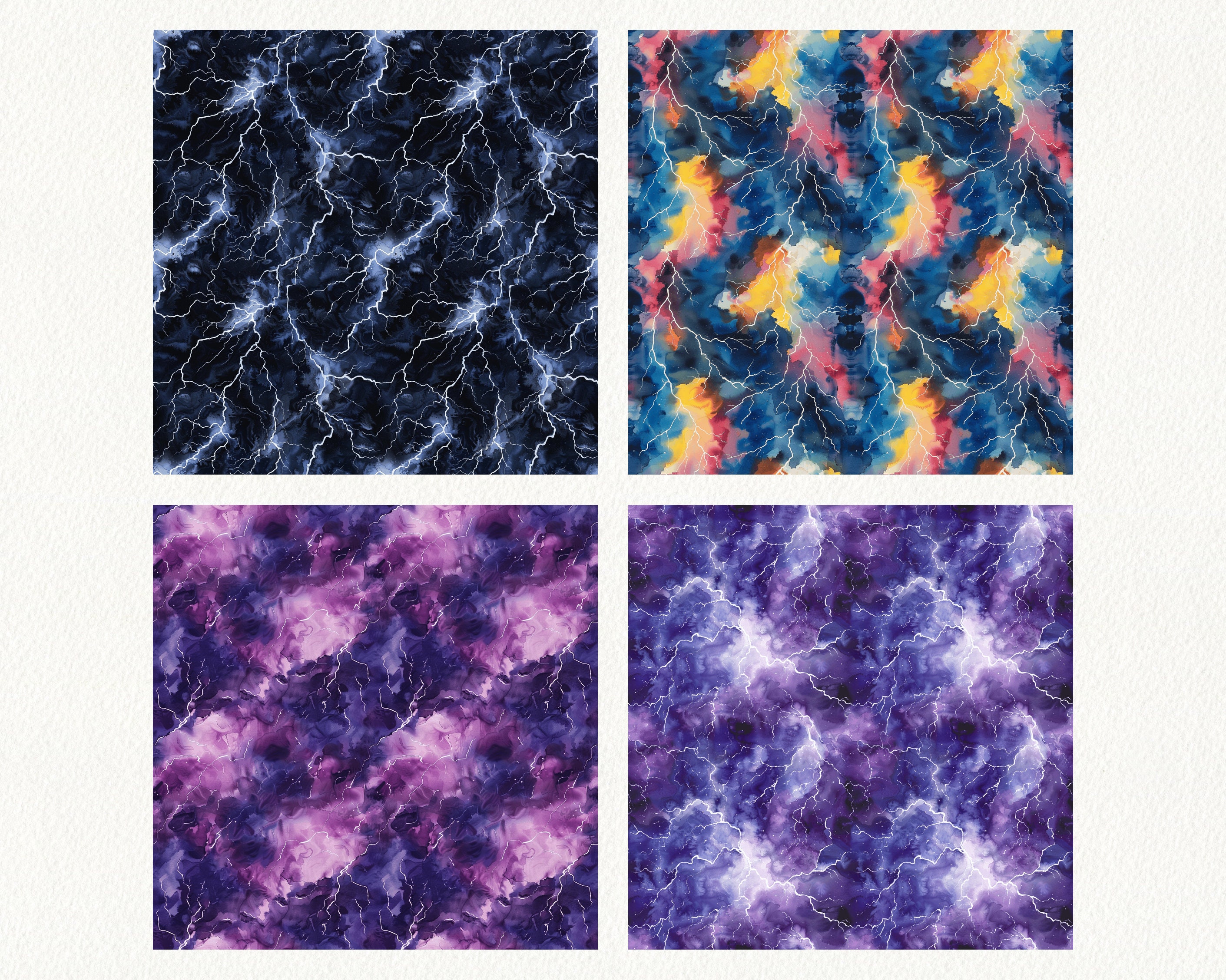 Lightning Pattern Seamless Digital Papers - Printable Scrapbook Paper ...