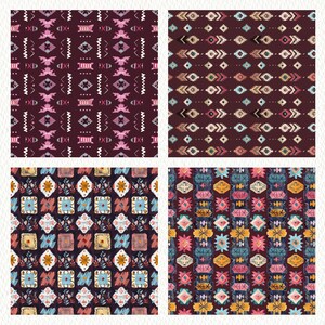 Boho Patch Pattern Seamless Digital Papers - printable scrapbook paper instant download, commercial use, 300dpi image 5