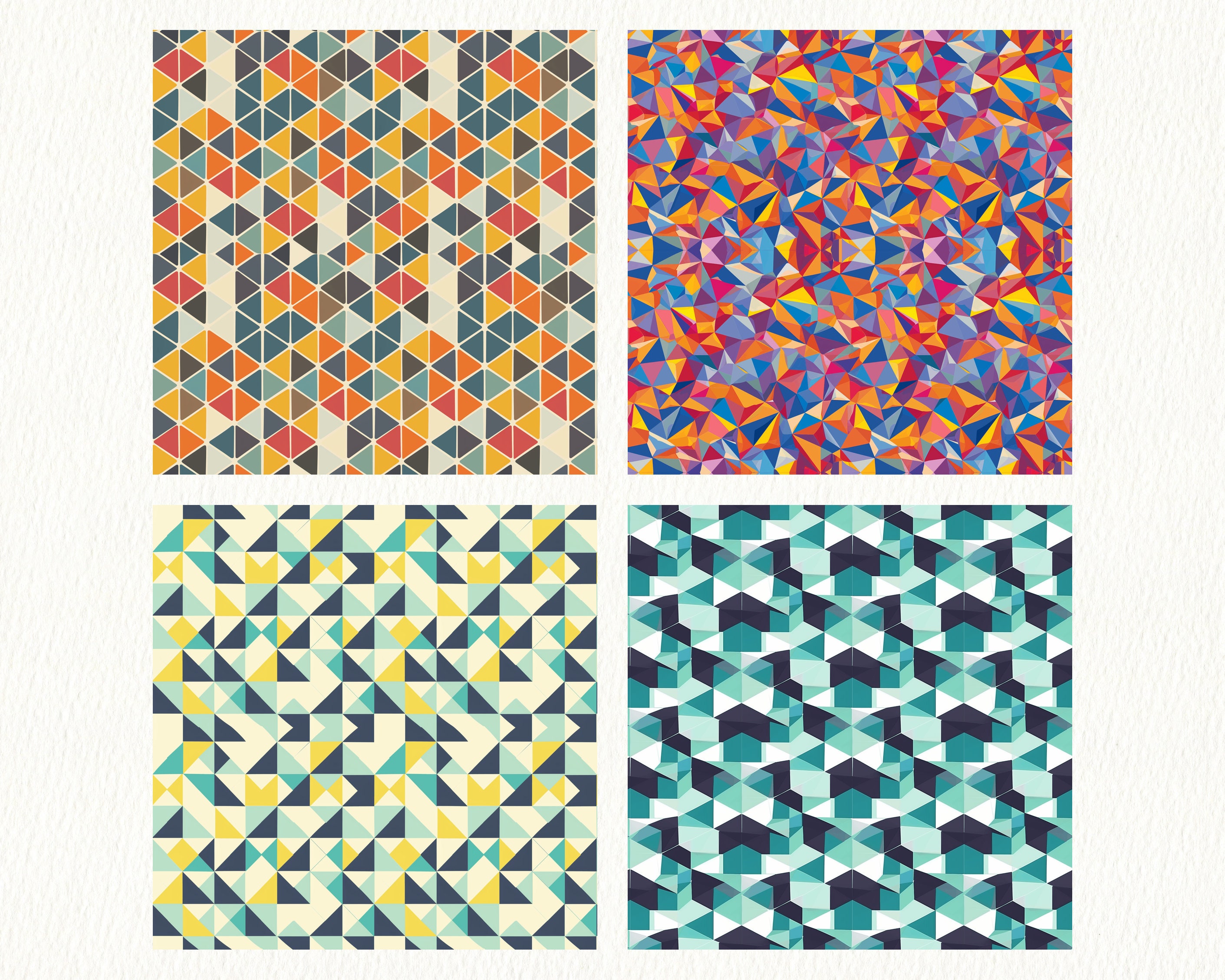 Geometric Polygon Pattern Seamless Digital Papers - Printable Scrapbook ...