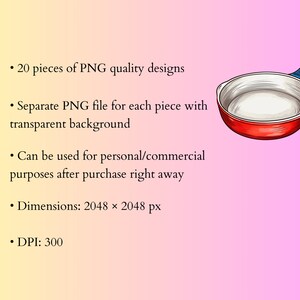 Doodle Cookware, Digital Printable Clip Art Graphics in PNG Format ...