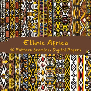 Ethnische Afrika Muster nahtlose digitale Papiere - printable Scrapbook Papier zum sofortigen Download, kommerzielle Nutzung, 300dpi