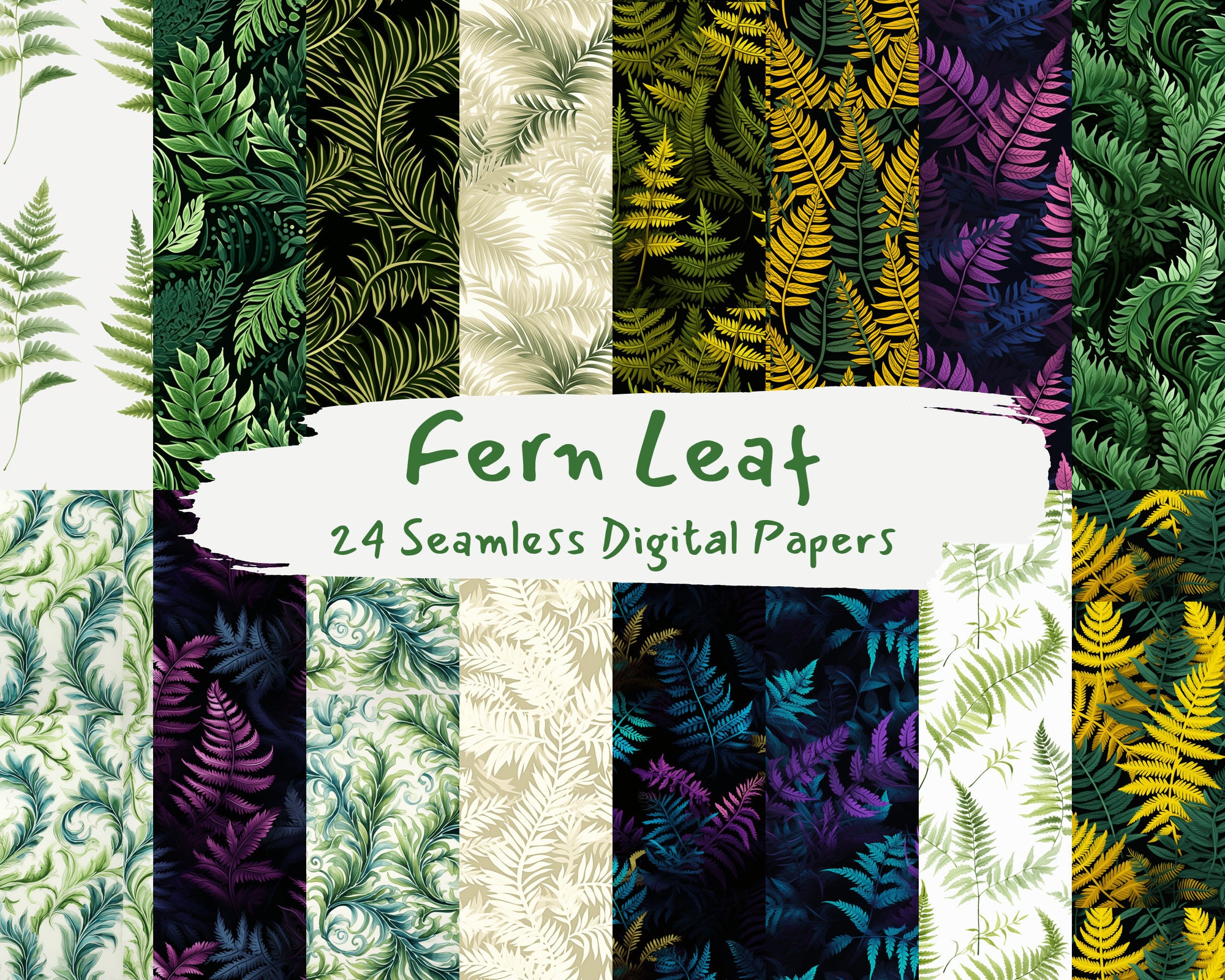 Fern Leaf Scrapbook Papers