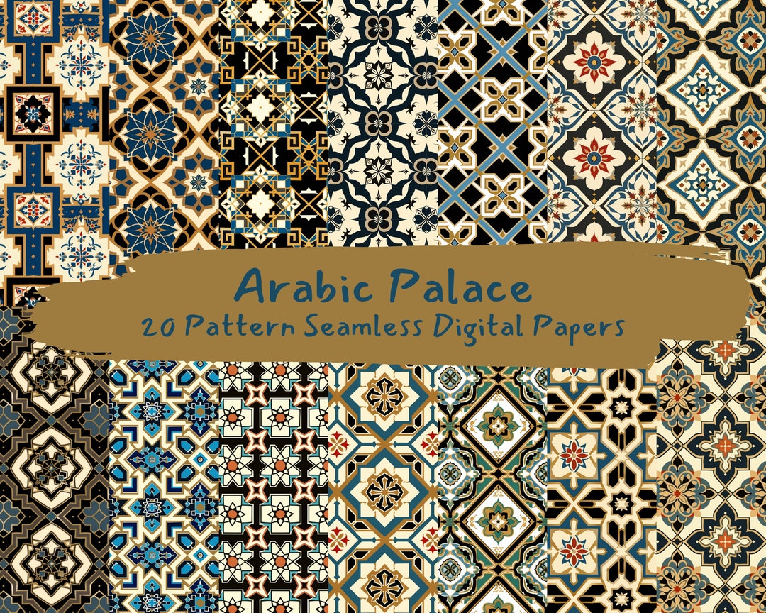 Arabic Palace Pattern Seamless Digital Papers - Printable Scrapbook ...