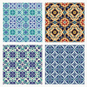 Portuguese Azulejos Pattern Seamless Digital Papers - printable scrapbook paper instant download for commercial use, 300dpi image 5