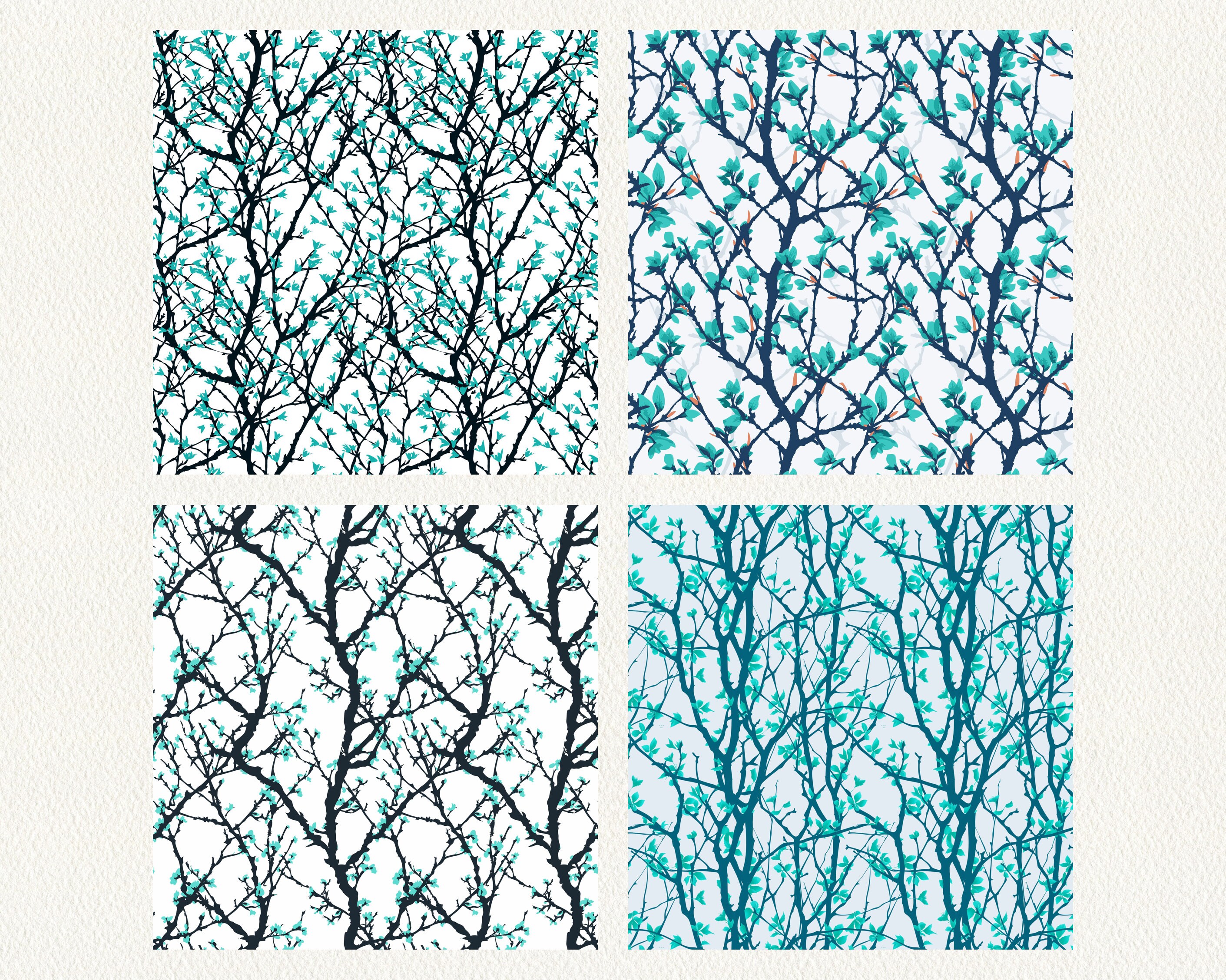 Tree Branches Pattern Seamless Digital Papers Printable Scrapbook Paper ...