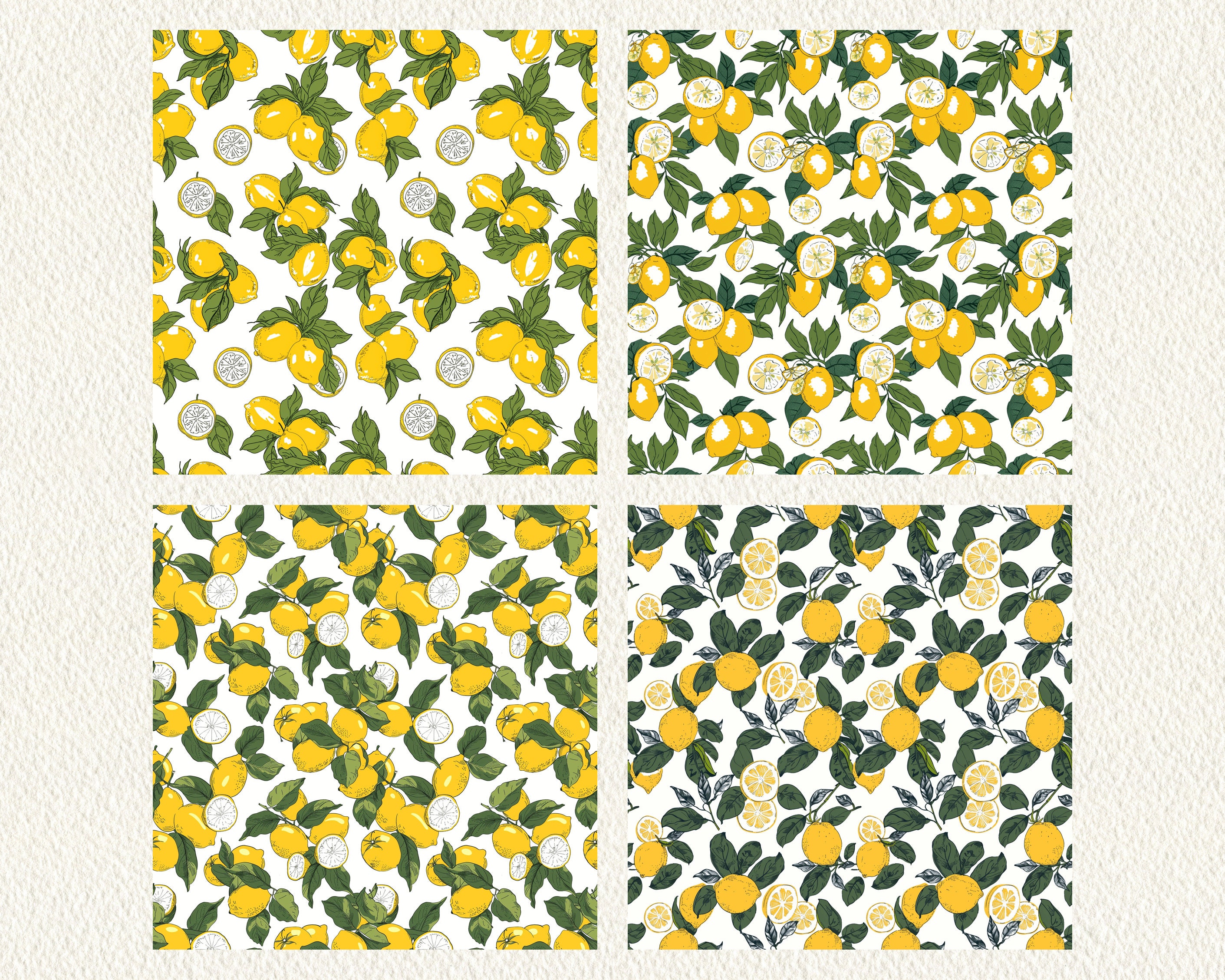 Lemons Seamless Pattern Seamless Digital Papers Printable Scrapbook ...