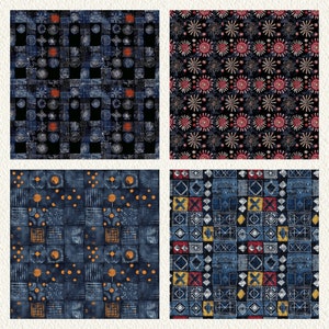 Adire Fabric Africa Pattern Seamless Digital Papers - Printable ...