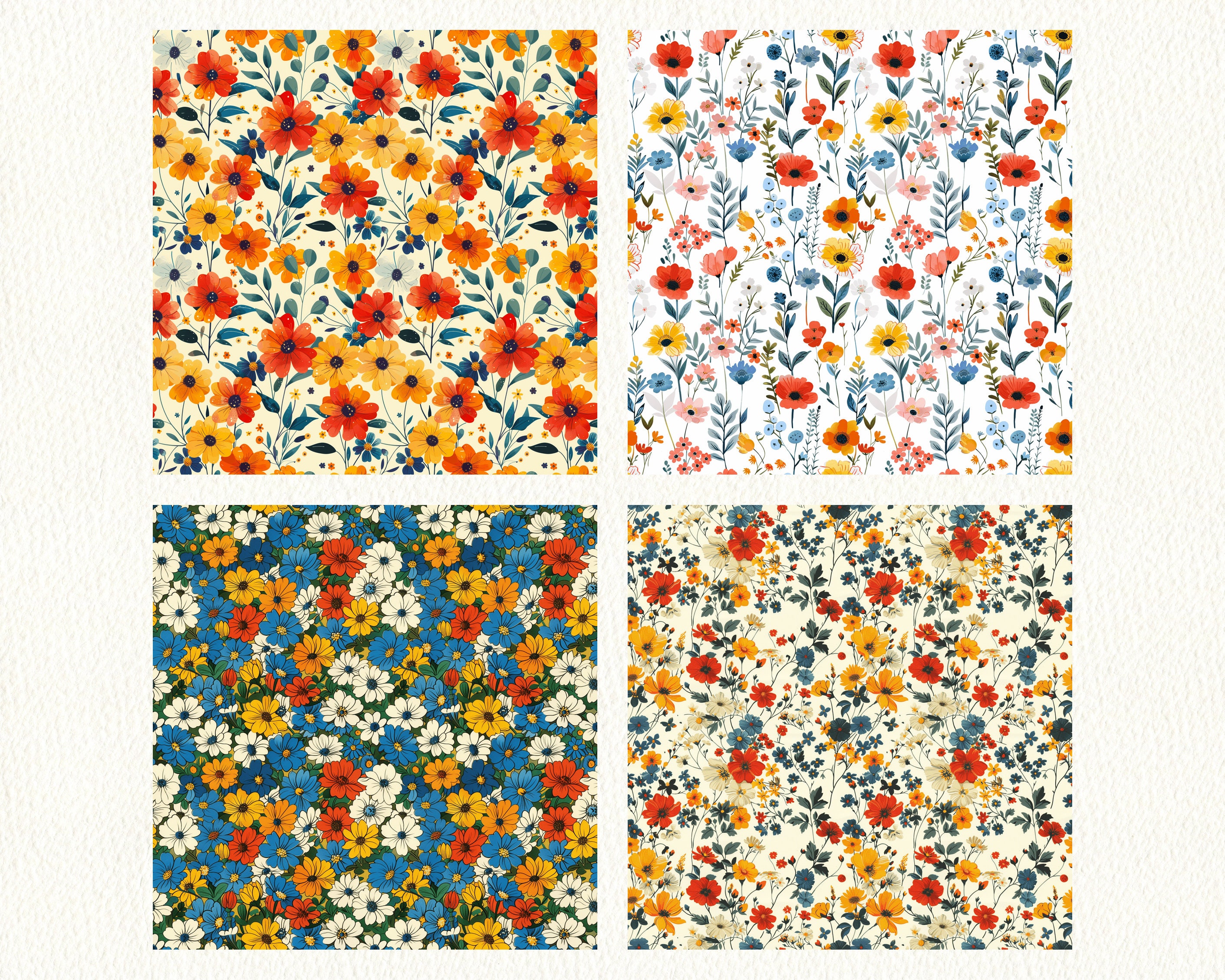Sleepy Core Sleepycore Floral Pattern Seamless Digital Papers - Printable Scrapbook ...