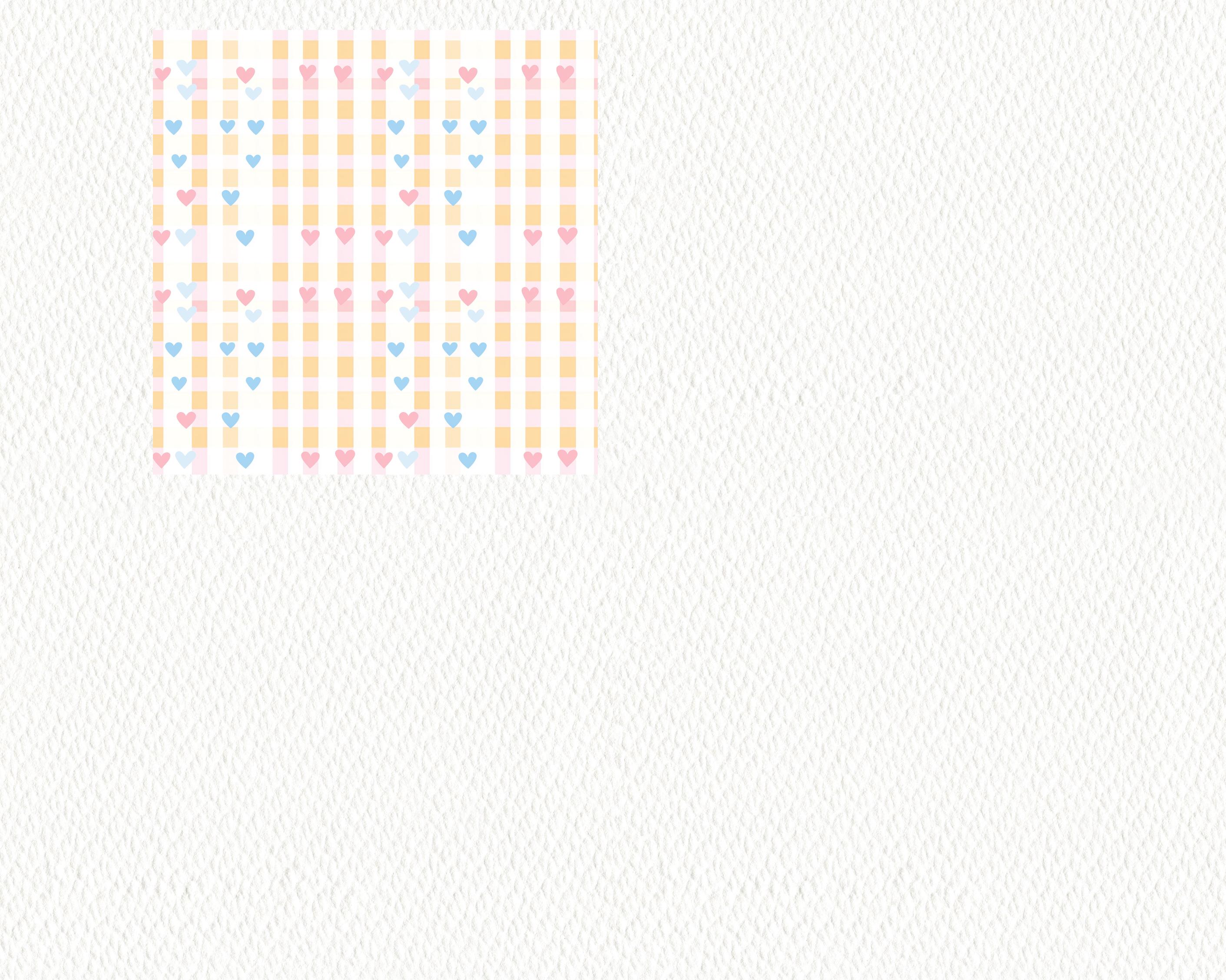 Pastel Gingham Hearts Pattern Seamless Digital Papers - Printable ...