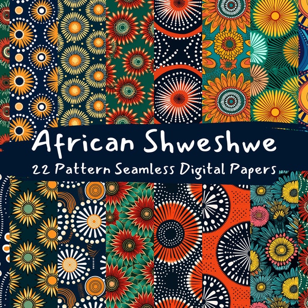 African Shweshwe Pattern Seamless Digital Papers - tile patterns printable scrapbook paper instant download for commercial use, 300dpi