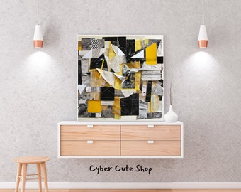 Abstract Urban Fragmentation - Modern Digital Art Print, Vibrant Cyber Cityscape, Instant Download Wall Decor, Futuristic City Art
