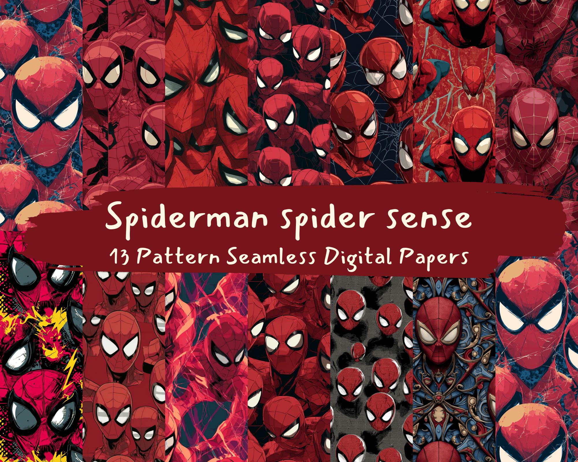 Spiderman Pattern Print Spiderman Spider Sense Pattern Seamless Digital Papers - Printable ...