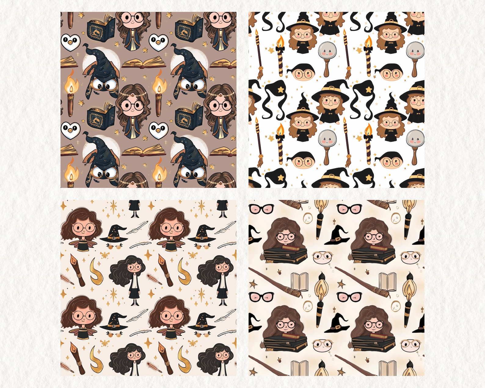 Wizarding School Pattern Seamless Digital Papers - Printable Scrapbook ...