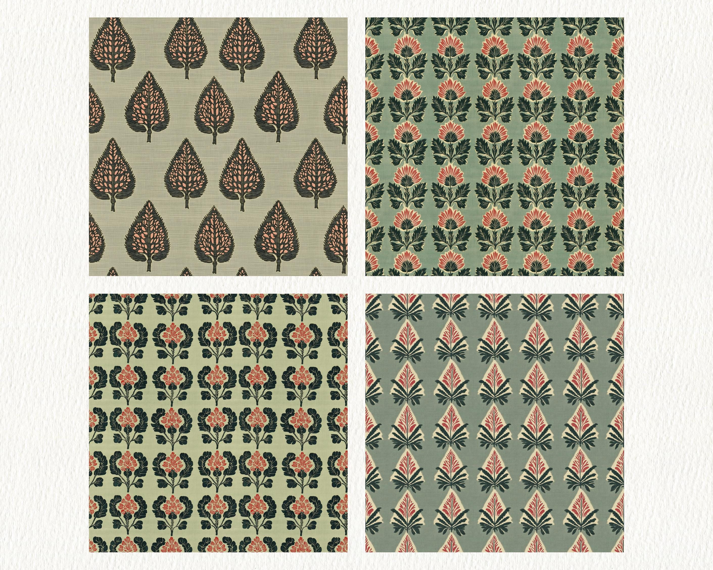 Sage Pattern Sample Indian Sage Pattern Seamless Digital Papers - Printable Scrapbook Paper ...