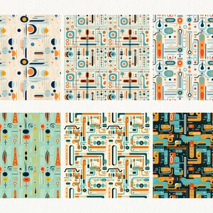 Abstract Rug Pattern Seamless Digital Papers - tile patterns printable scrapbook paper instant download for commercial use, 300dpi image 4