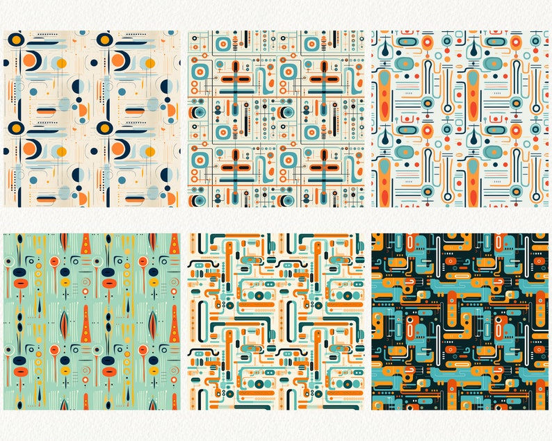 Abstract Rug Pattern Seamless Digital Papers - tile patterns printable scrapbook paper instant download for commercial use, 300dpi image 4