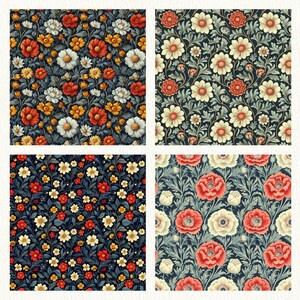 William Morris Wallpaper Pattern Seamless Digital Papers - printable scrapbook paper instant download, commercial use, 300dpi image 4