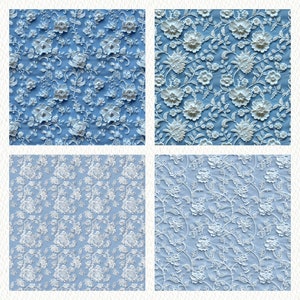 Light Blue Lace Pattern Computer French Blue Lace Pattern Seamless Digital Papers - Printable Scrapbook ...