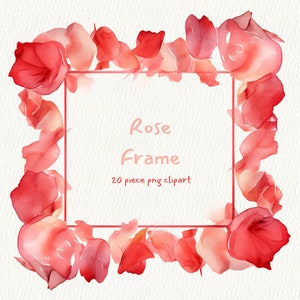 Rose Frame, digital printable clip art graphics in PNG format transparent instant download for commercial use, Petal, Flower, Photo, Wreath