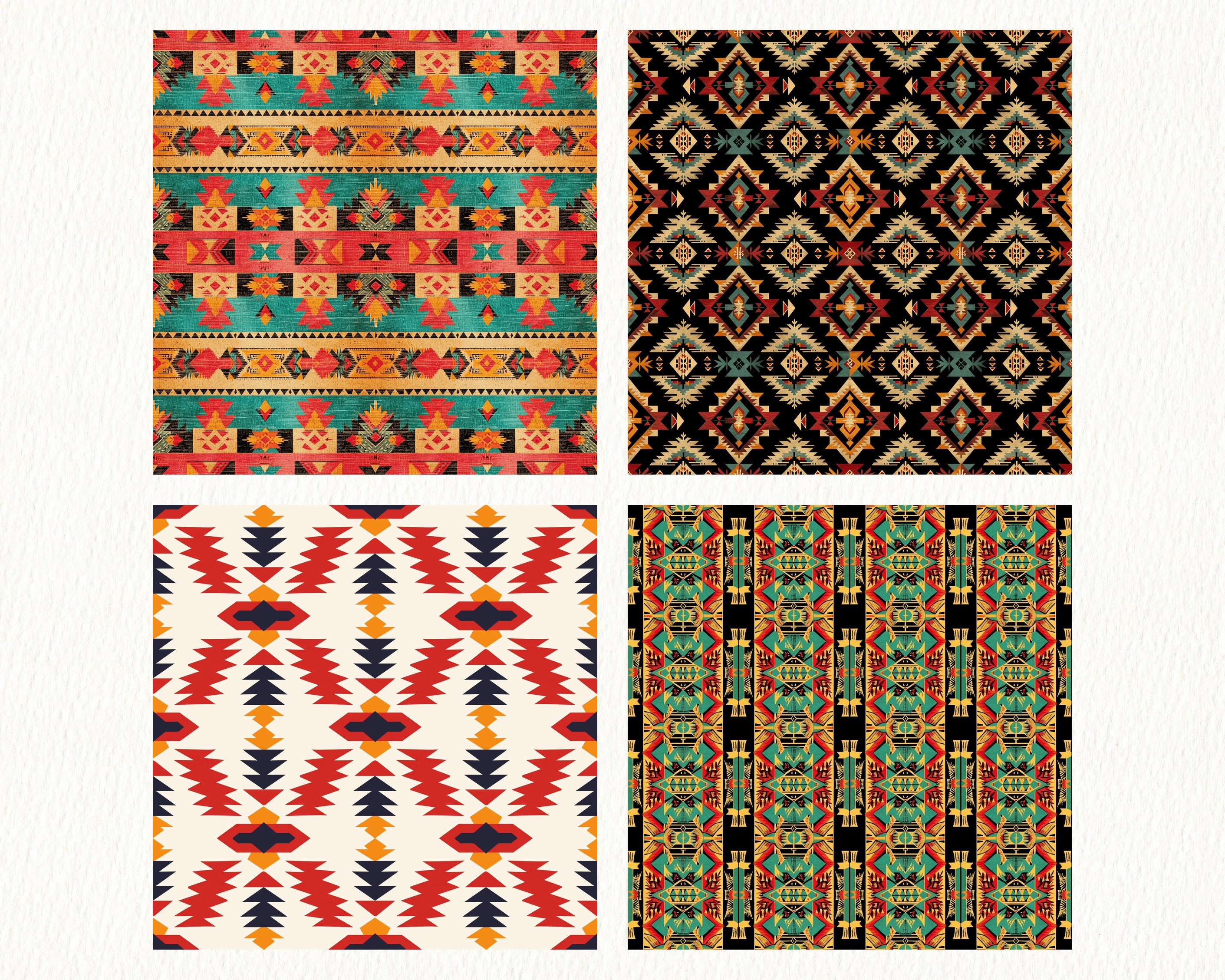 Southwestern Navajo Pattern Seamless Digital Papers - Tile Patterns ...