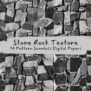 Stone Rock Texture Pattern Seamless Digital Papers - printable scrapbook paper png instant download commercial use 300dpi