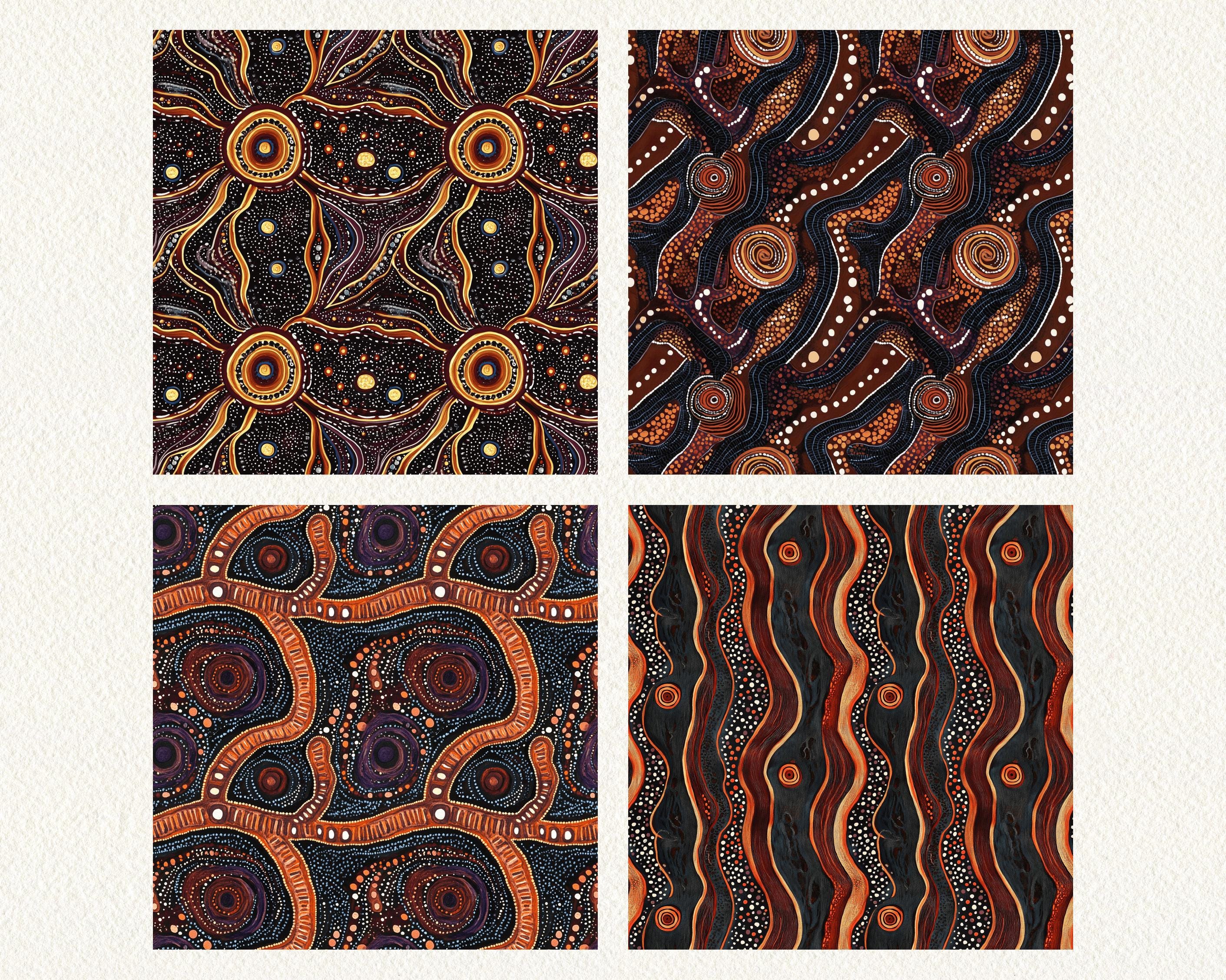 Warlu Snake Dreaming Pattern Seamless Digital Papers - Printable ...