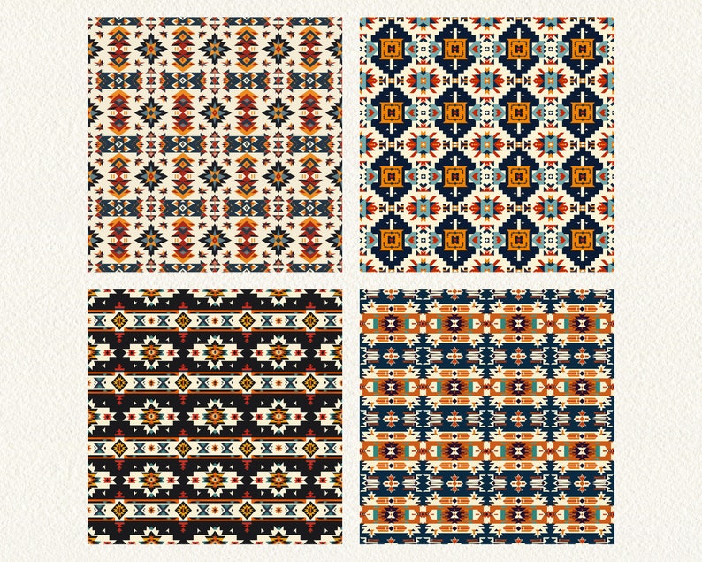 Flat Native American Pattern Seamless Digital Papers - Printable ...