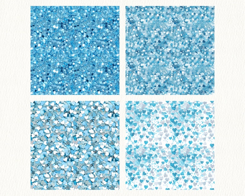 Baby Blue Gaze Pattern Seamless Digital Papers - Printable Scrapbook ...