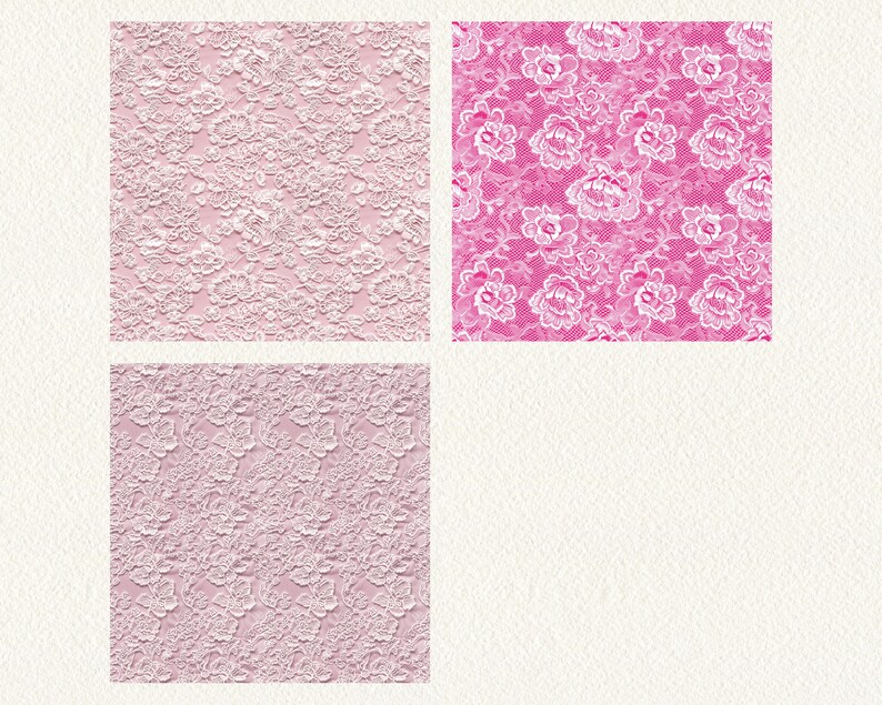 Pink Wedding Lace Pattern Seamless Digital Papers - Printable Scrapbook ...