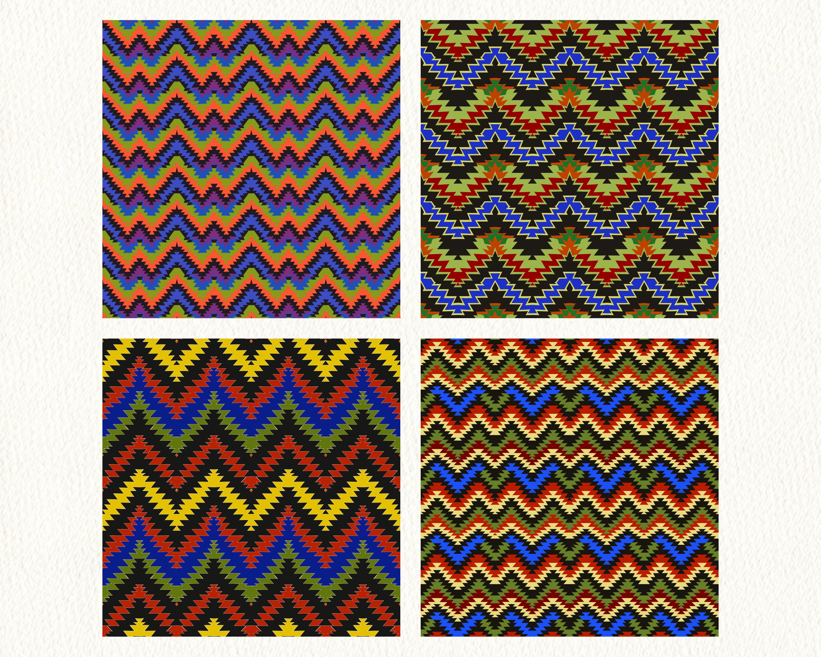 Aztec Zig Zag Pattern Seamless Digital Papers Printable Scrapbook Paper ...