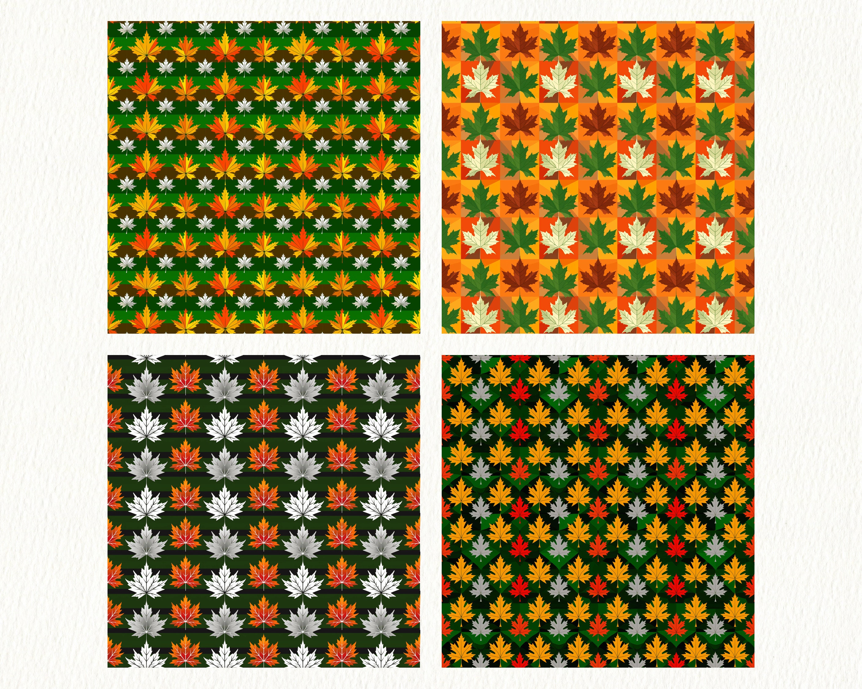 Maple Leaf Pattern Seamless Digital Papers Printable Scrapbook Paper ...