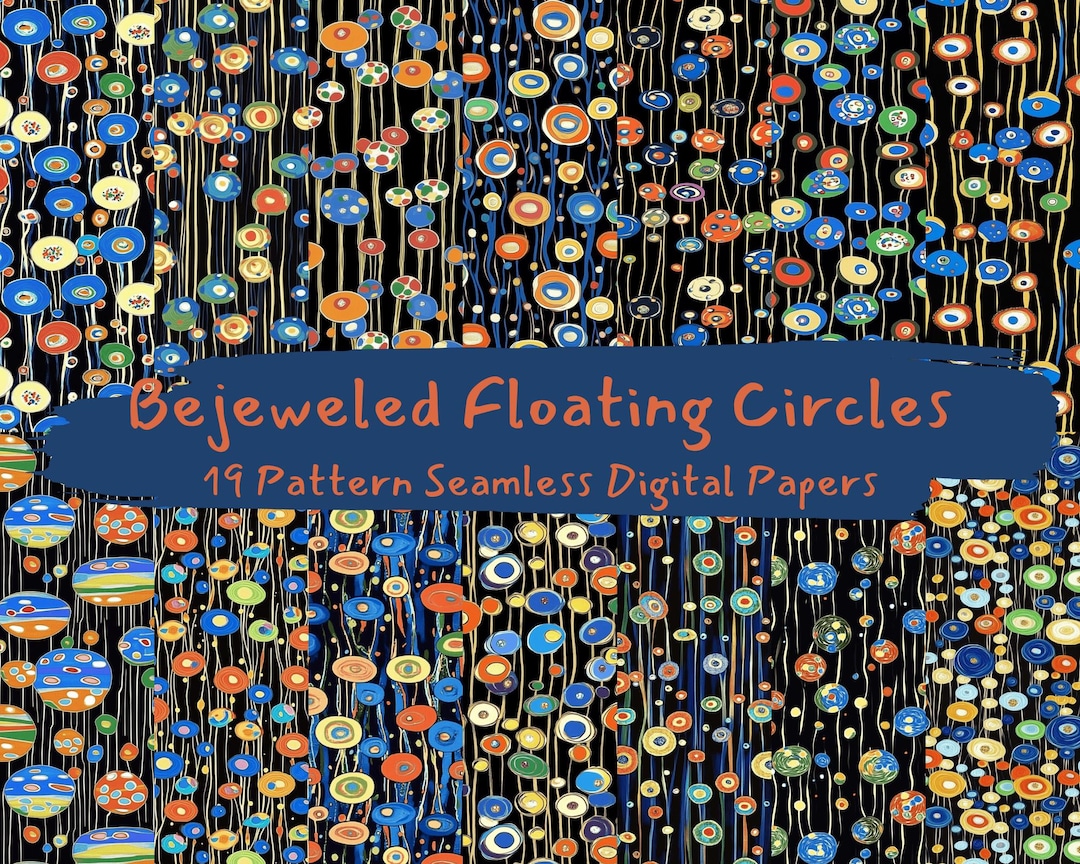 Bejeweled Floating Circles Pattern Seamless Digital Papers - Printable ...