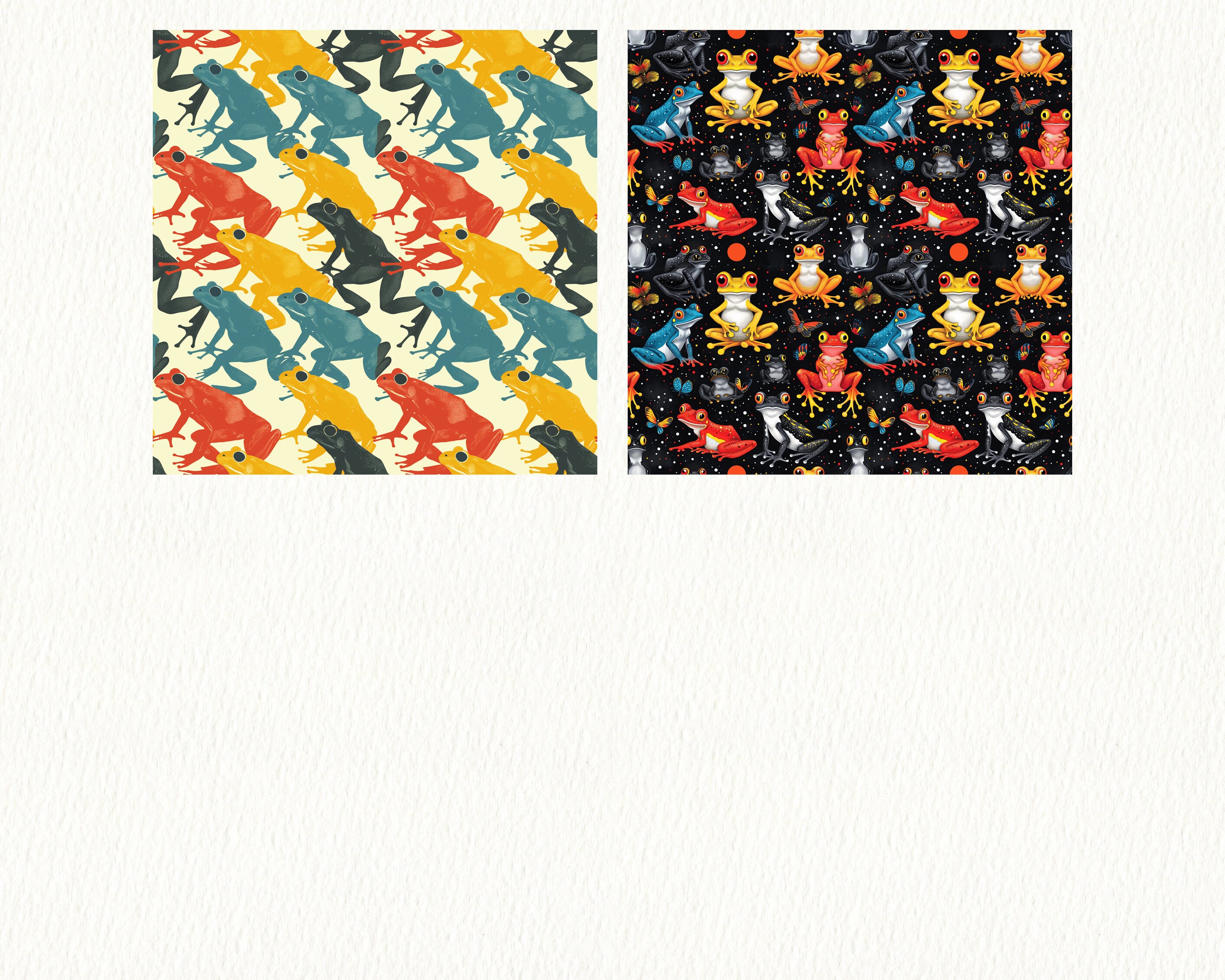 Colorful Frogs Pattern Seamless Digital Papers Tile Patterns Printable ...