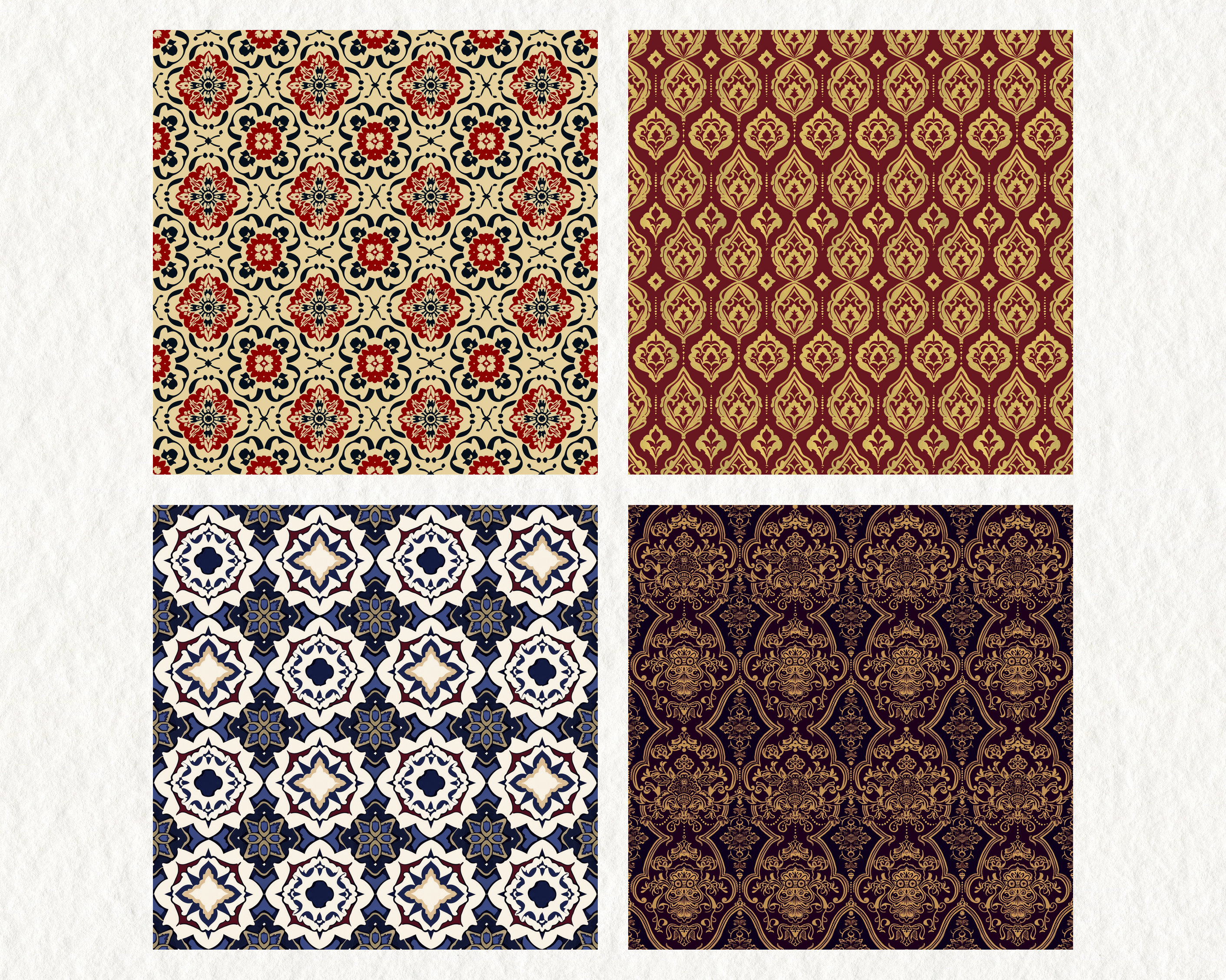 Nobility Pattern Oriental Nobility Pattern Seamless Digital Papers - Printable Scrapbook ...